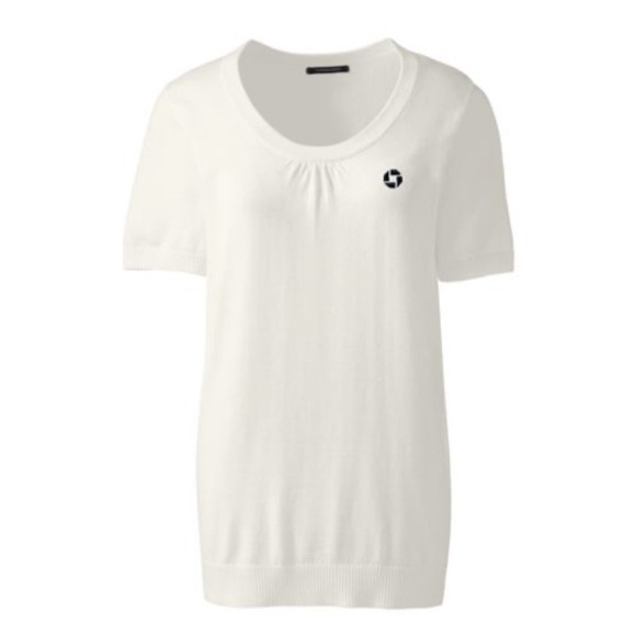 Lands End Chase Cotton Modal Cap Sleeve Sweater - Picture 1 of 3